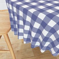 Soft Prussian Blue + White Gingham by Su_G