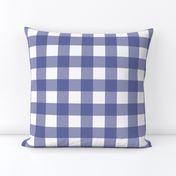 Soft Prussian Blue + White Gingham by Su_G