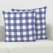 Soft Prussian Blue + White Gingham by Su_G