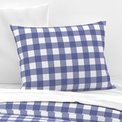 Soft Prussian Blue + White Gingham by Su_G