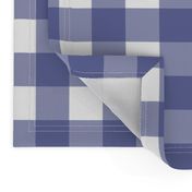 Soft Prussian Blue + White Gingham by Su_G