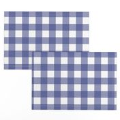 Soft Prussian Blue + White Gingham by Su_G