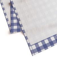 Soft Prussian Blue + White Gingham by Su_G