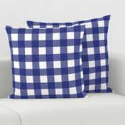 Prussian Blue + White Gingham by Su_G_©SuSchaefer