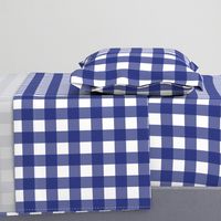 Prussian Blue + White Gingham by Su_G_©SuSchaefer