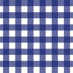 Prussian Blue + White Gingham by Su_G_©SuSchaefer