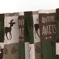 Adventure Awaits Quilt - Hunter Green and Brown