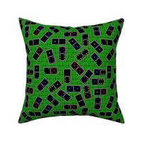 Black Dominoes Pattern - Green