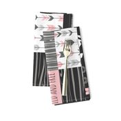 Horse  Patchwork - pink and black - ROTATED -Wild and free