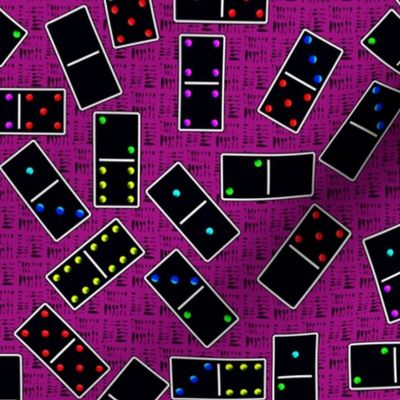 Black Dominoes Pattern - Pink