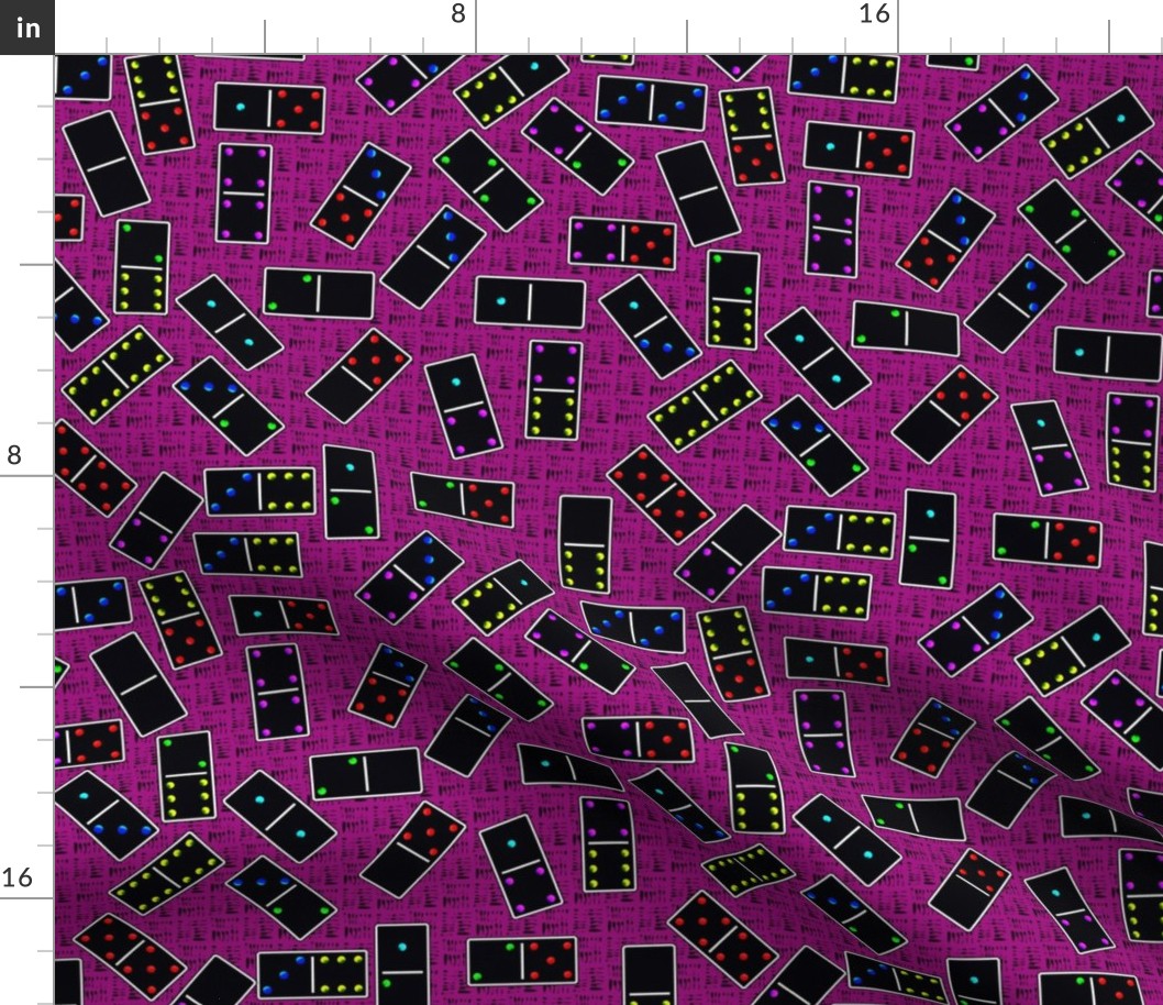 Black Dominoes Pattern - Pink