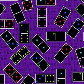 Black Dominoes Pattern - Purple
