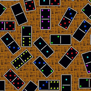 Black Dominoes Pattern - Tan