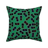 Black Dominoes Pattern - Teal