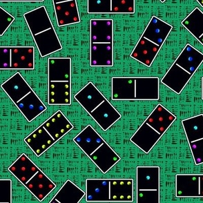 Black Dominoes Pattern - Teal