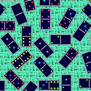 Blue Dominoes Pattern - Pastel Cyan