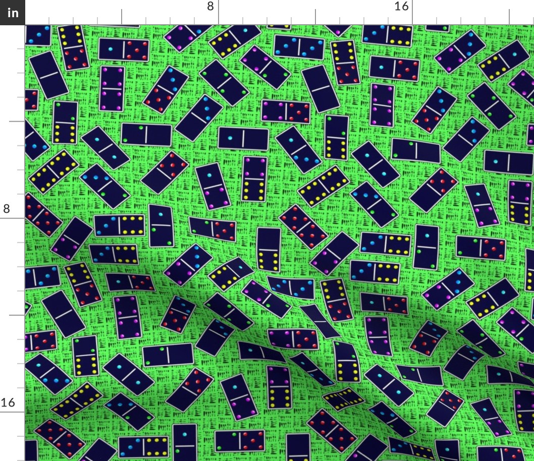 Blue Dominoes Pattern - Pastel Green