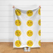 FQ angry :: cheeky emoji faces - fat quarter pillow / plush - diy cut and sew project