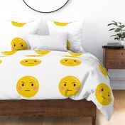 FQ angry :: cheeky emoji faces - fat quarter pillow / plush - diy cut and sew project