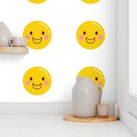 FQ big grin smile :: cheeky emoji faces - fat quarter pillow / plush - diy cut and sew project