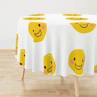 FQ big grin smile :: cheeky emoji faces - fat quarter pillow / plush - diy cut and sew project