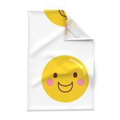 FQ big grin smile :: cheeky emoji faces - fat quarter pillow / plush - diy cut and sew project