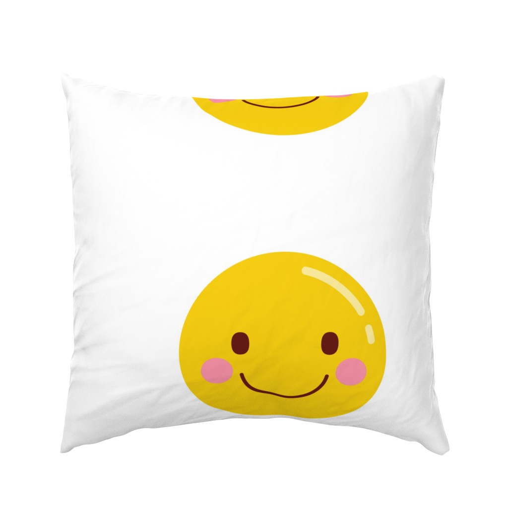 FQ big happy smile :: cheeky emoji faces - fat quarter pillow / plush - diy cut and sew project