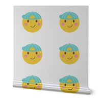 FQ cap hat :: cheeky emoji faces - fat quarter pillow / plush - diy cut and sew project