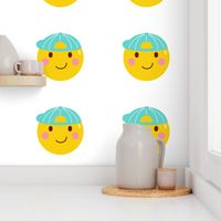 FQ cap hat :: cheeky emoji faces - fat quarter pillow / plush - diy cut and sew project