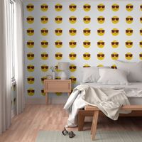 FQ cool shades :: cheeky emoji faces - fat quarter pillow / plush - diy cut and sew project