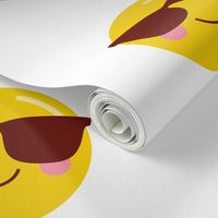 FQ cool shades :: cheeky emoji faces - fat quarter pillow / plush - diy cut and sew project