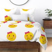 FQ hair bow :: cheeky emoji faces - fat quarter pillow / plush - diy cut and sew project