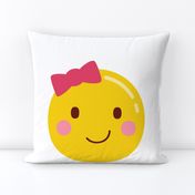 FQ hair bow :: cheeky emoji faces - fat quarter pillow / plush - diy cut and sew project