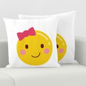 FQ hair bow :: cheeky emoji faces - fat quarter pillow / plush - diy cut and sew project