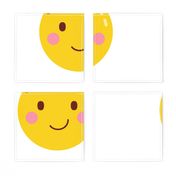 FQ hair bow :: cheeky emoji faces - fat quarter pillow / plush - diy cut and sew project
