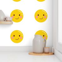 FQ half smile :: cheeky emoji faces - fat quarter pillow / plush - diy cut and sew project