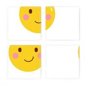 FQ half smile :: cheeky emoji faces - fat quarter pillow / plush - diy cut and sew project