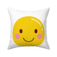 FQ happy smile :: cheeky emoji faces - fat quarter pillow / plush - diy cut and sew project