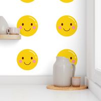 FQ happy smile :: cheeky emoji faces - fat quarter pillow / plush - diy cut and sew project