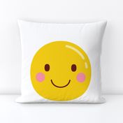 FQ happy smile :: cheeky emoji faces - fat quarter pillow / plush - diy cut and sew project