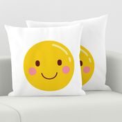 FQ happy smile :: cheeky emoji faces - fat quarter pillow / plush - diy cut and sew project