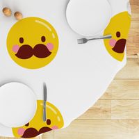 FQ moustache :: cheeky emoji faces - fat quarter pillow / plush - diy cut and sew project