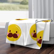 FQ moustache :: cheeky emoji faces - fat quarter pillow / plush - diy cut and sew project