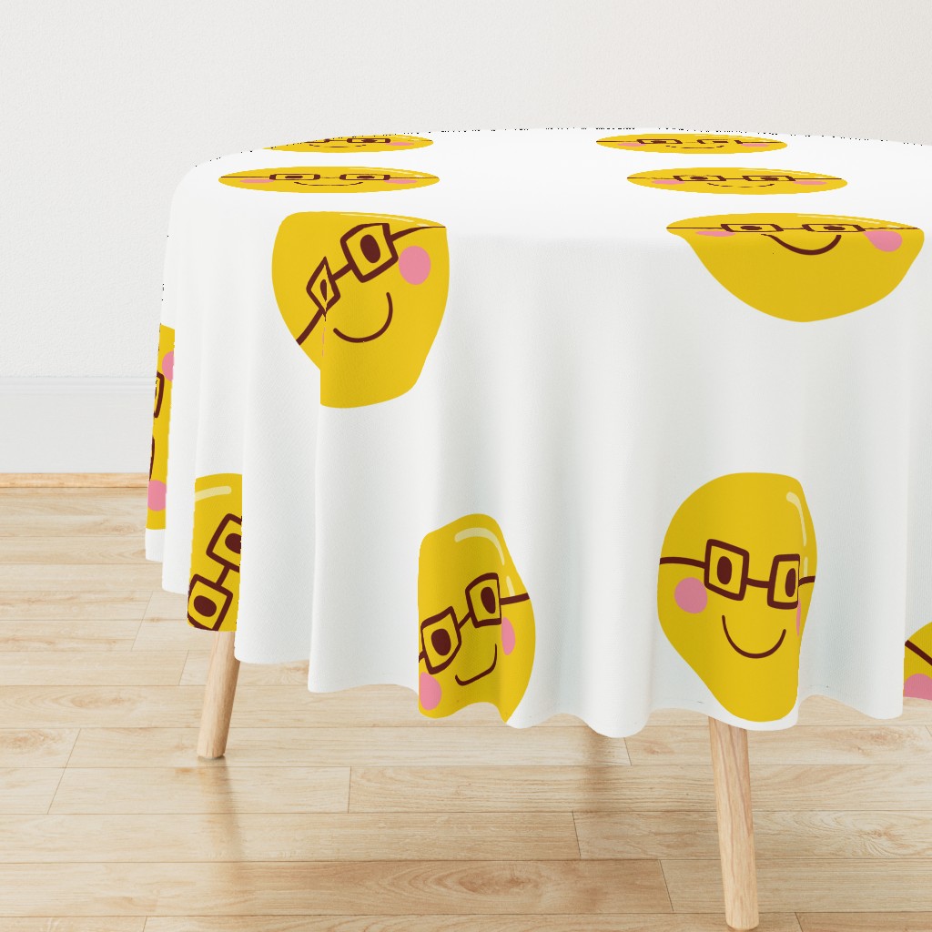 FQ nerd glasses :: cheeky emoji faces - fat quarter pillow / plush - diy cut and sew project