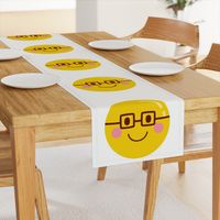 FQ nerd glasses :: cheeky emoji faces - fat quarter pillow / plush - diy cut and sew project