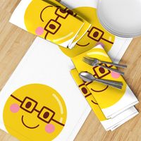 FQ nerd glasses :: cheeky emoji faces - fat quarter pillow / plush - diy cut and sew project