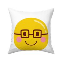 FQ nerd glasses :: cheeky emoji faces - fat quarter pillow / plush - diy cut and sew project