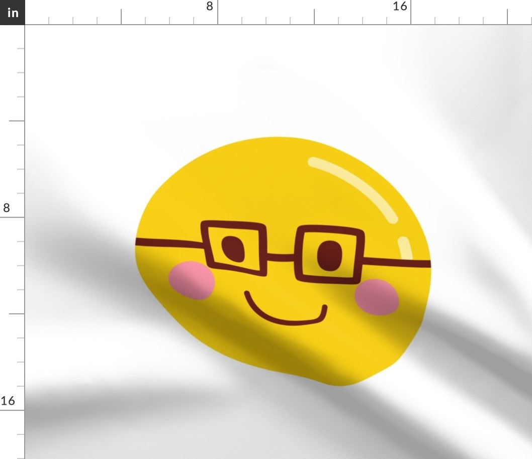 FQ nerd glasses :: cheeky emoji faces - fat quarter pillow / plush - diy cut and sew project