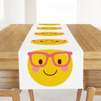 FQ nerd glasses pink :: cheeky emoji faces - fat quarter pillow / plush - diy cut and sew project