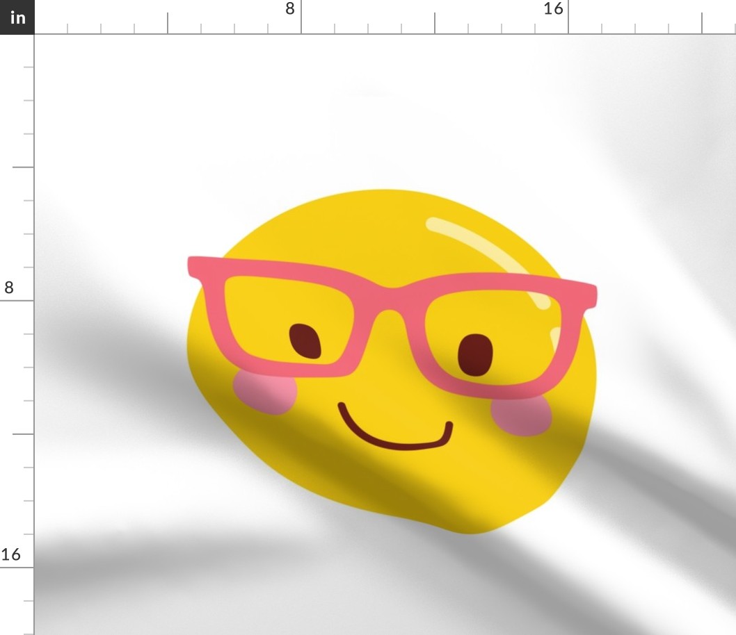 smiley face with glasses